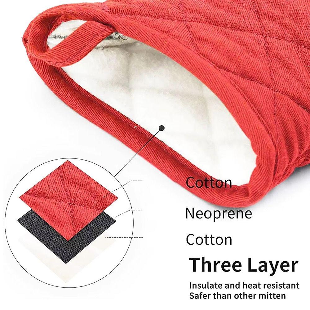 Anti-scald Baking Hand Mitts Heat Resistant Kitchen Microwave Mittens Barbecue Handschoen  BBQ