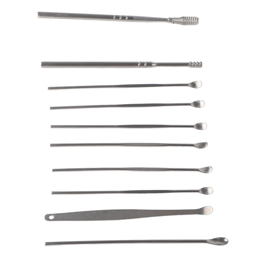 Stainless Steel Spiral Ear Wax Cleaner Set Portable Ear Pick Spoon Earwax Removal Tool KitSilver