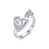 Celtic Knot Birthstone Heart Ring with Multi-Color Zirconia and Paved Diamonds - Retro Style Jewelry for Women