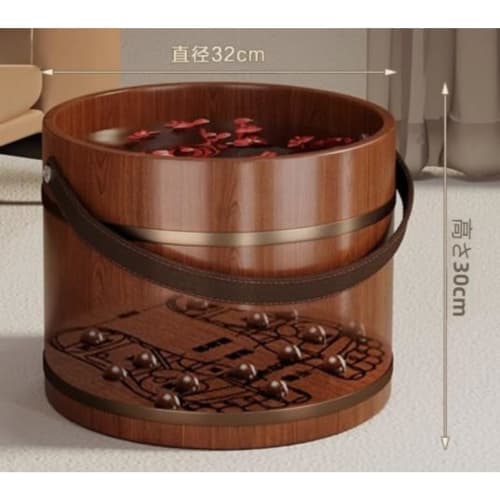 GrnArt Wooden Foot Soak Bucket, Wooden Foot Bath, Footbath for Foot Use, Warm, Fatigue Relief, Detox, Waterproof, Leak-Proof, Durable, Non-Slip, Easy