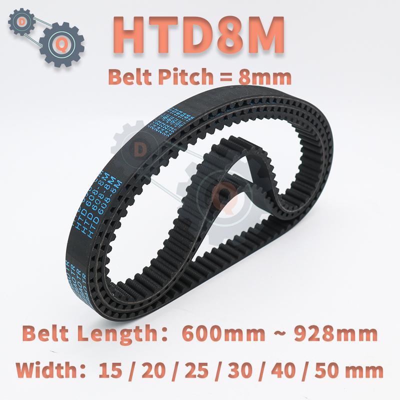 HTD 8M Timing Belt Length 600mm To 928mm HTD8M Belt Width 15mm 20mm 25mm 30mm 40mm 50mm HTD8M Closed Loop Belt 8M Rubber Belt