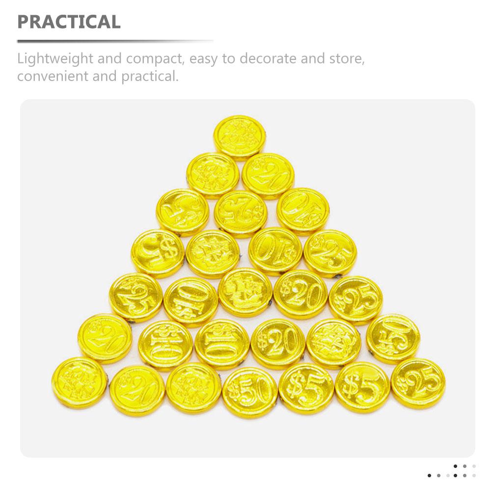 48 st Mynt Piratguld Leksak Återanvändbara Spelrekvisita Skepp Professionell Fest Kompakt Låtsasleksak