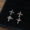 Punk Spice Girl Red Cross Zircon Fashion Opening Ring Kusa Enamel Neutral Style Personality Simple Ring