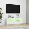 Vidaxl Szafka Tv Z Oświetleniem Led, Biel Z Połyskiem, 100X35X40 Cm