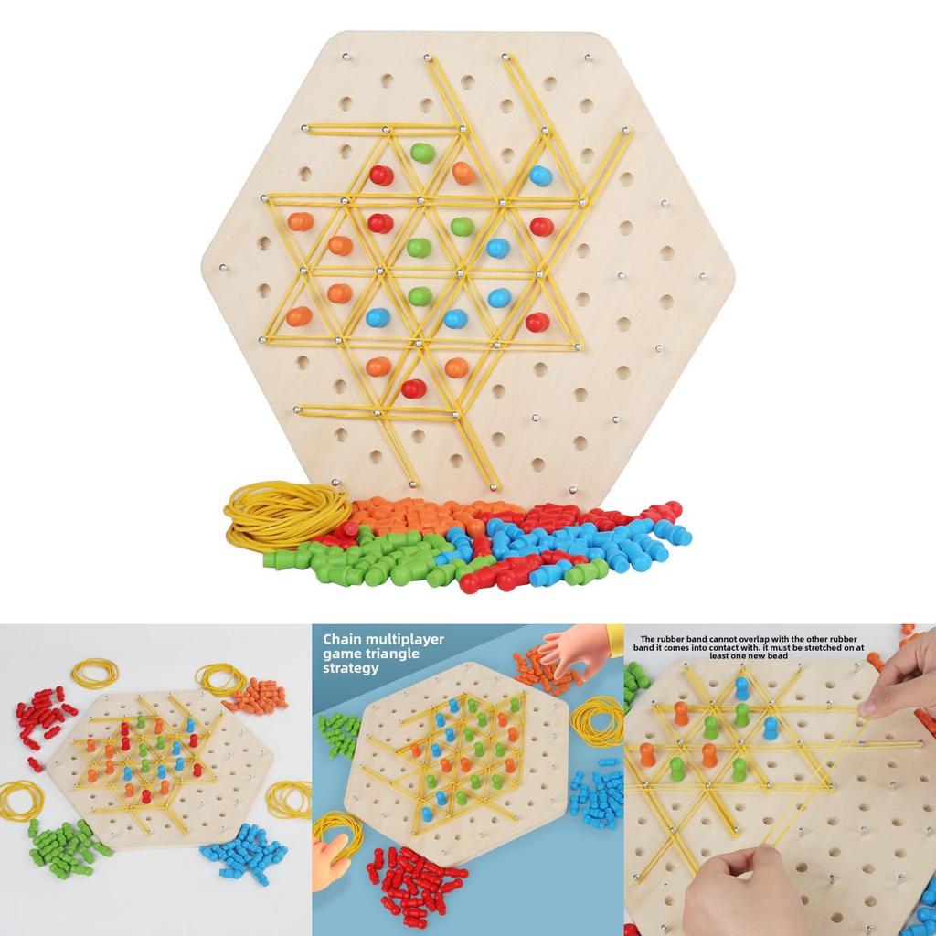 Wooden Geometric Chain Puzzle Game For Family Brain Teasers And Skills Development