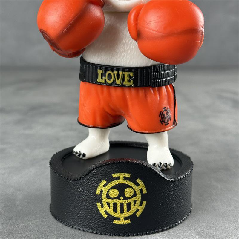 One Piece Bepo Bear Boxing Gloves Anime Figure Statue - Cute Desktop Ornament