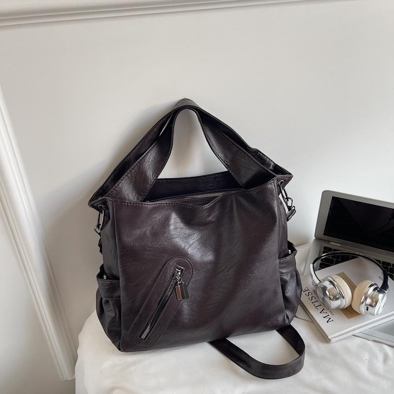 Retro High-end Large-capacity Handbag Women's Commuter Bag 2025 New Simple Tote Bag Versatile Crossbody Bag