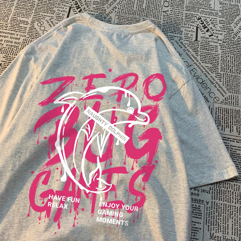 Habe Fun Relax Zero Bug Games Men Women T-Shirt Crewneck Loose T Shirts Summer Fashion Cotton Tee Clothes Couple Casual Tees