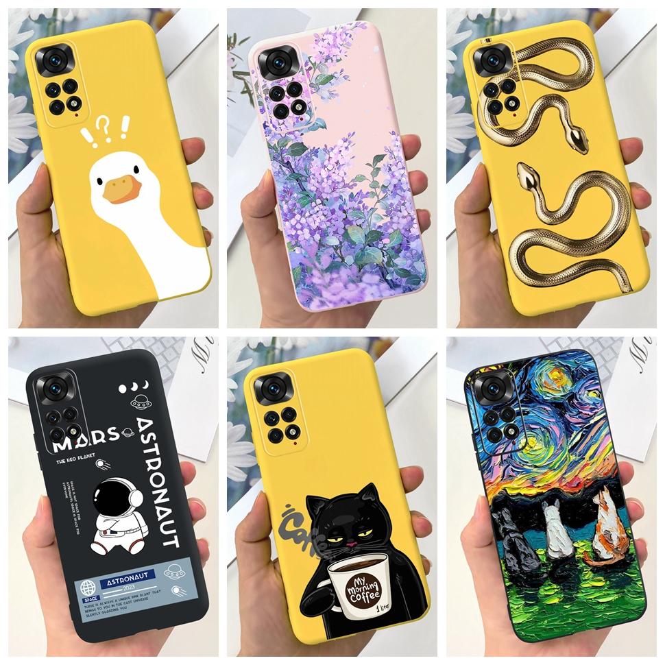 Phone Case For Xiaomi Redmi Note 11 Cover Cat Colorful Case Silicon Soft For Redmi Note11 Note11 4G Shockproof Protection Cover