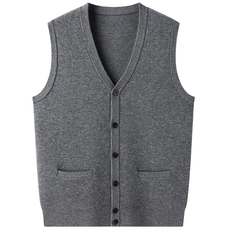 

Romon Men s 100% Pure Wool V-Neck Cardigan Vest M 170/88A