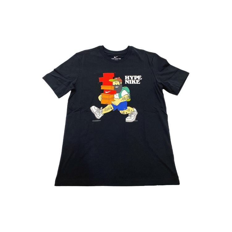 Nike Letter Cartoon Printing Round Collar Male Black Men s CW4003-010 L