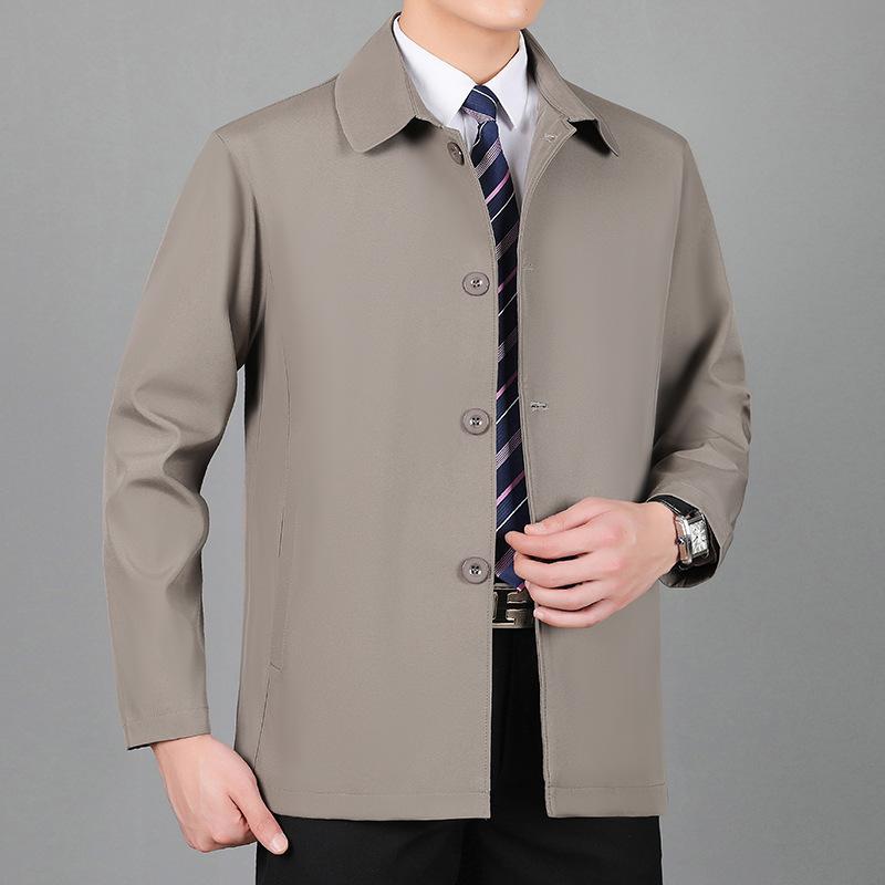 Jacket Men's Middle-aged Lapel Men's Executive Jacket Autumn Middle-aged Dad's Business Fashion Jacket