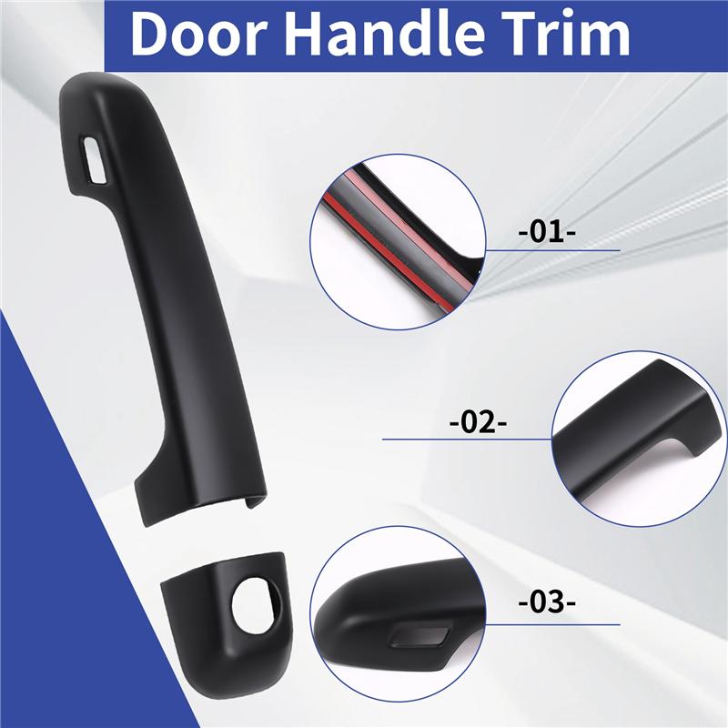 A03Z-Car Exterior Door Handles Cover Exterior Door Handles Scratch Protective Decor For Toyota 4Runner 2010-2024