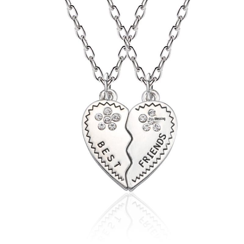 Multi-Person Diamond Heart & Letter Necklace for Girlfriends