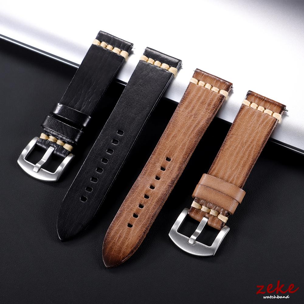 18mm 20mm 22mm 24mm Handmade Stitching Calfskin Watch Strap Men Vintage Italian Cowhide Watch Band for Tudor for Seiko Bracelets