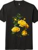 Vintage Yellow Rose Graphic T-Shirt, Aesthetic Floral Unisex Casual Tee