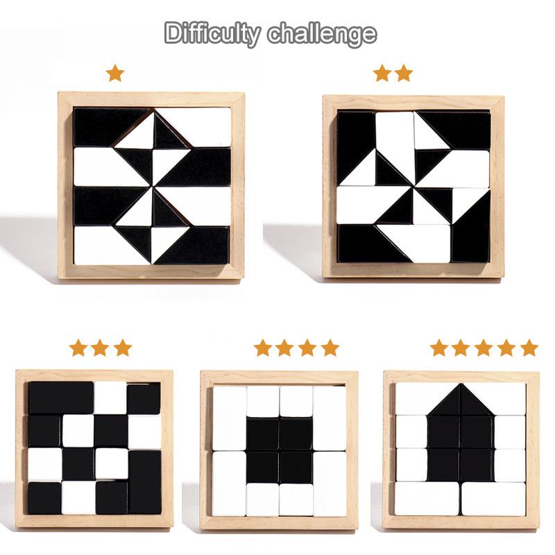 Jucării puzzle din lemn DIY cu ascunsă Montessori Antrenament pentru gândirea logică Blocuri de ascundere Jocuri de masă Jucării educaționale pentru copii