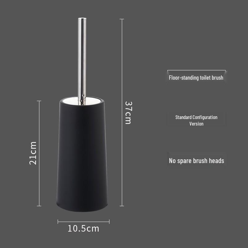 Stainless Steel Long-Handle Toilet Brush with Holder - Soft Bristle for Bathroom Cleaning