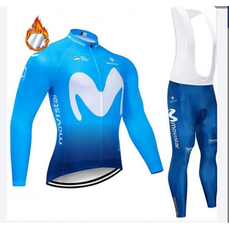 Fleece Cycling Jersey Set Long Sleeve Mens Breathable Quick-Dry Bike Riding Apparel Fall