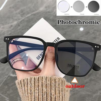 Finished Color Changing Myopia Glasses Anti Blue Light Photochromic Near Sight Eyeglasses Optical Minus Eyewear Diopter To -6.0