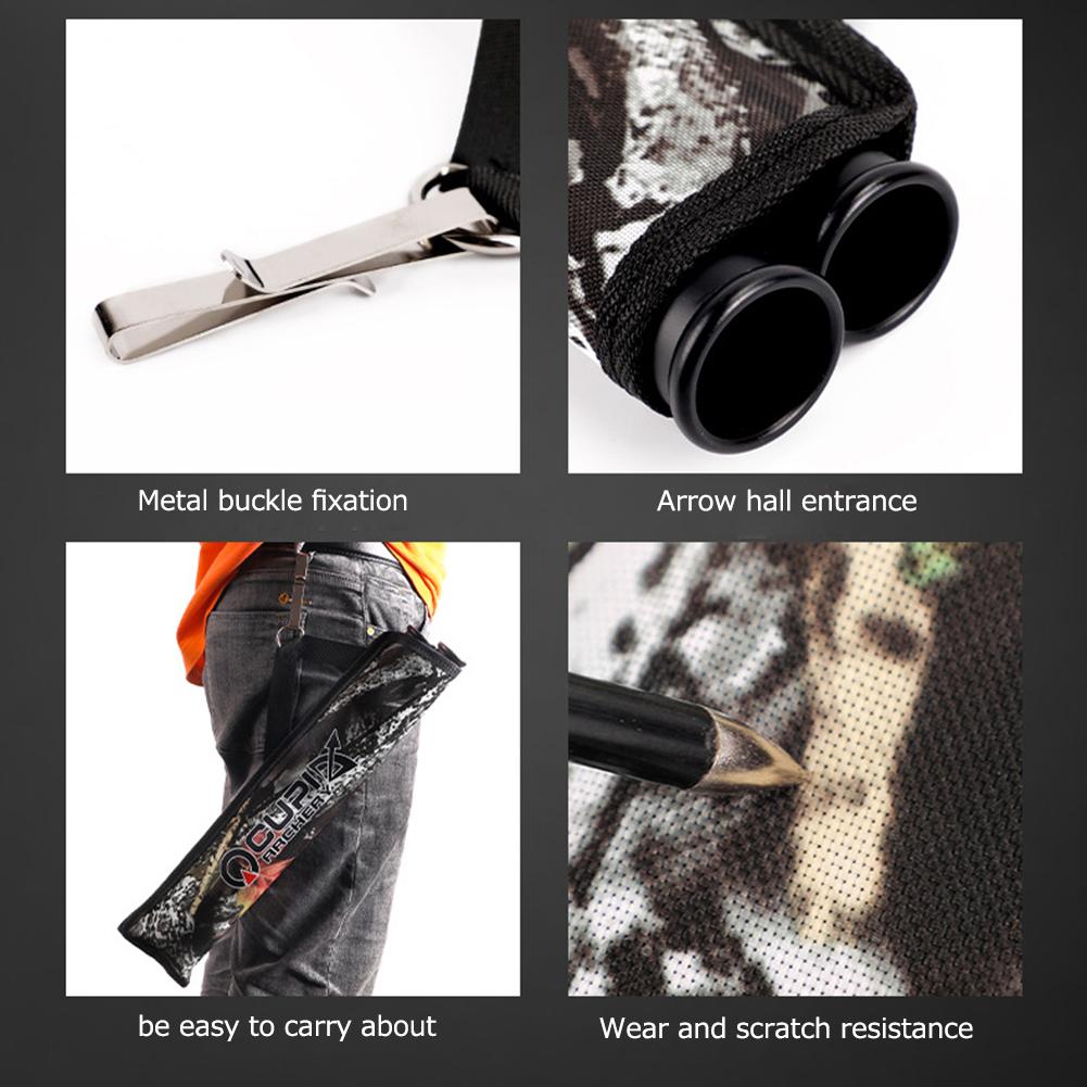 Double Tube Arrow Quiver Bag Portable Waist Hanging Archery Arrows Holder Pouch for Oudoor Hunting Accessories