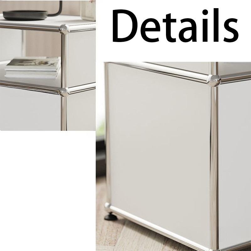 Modular Bedside Tables Stainless Steel Nightstands Luxury Bedroom Nightstand Modern Aesthetic Bedside Cabinet Storage Furniture
