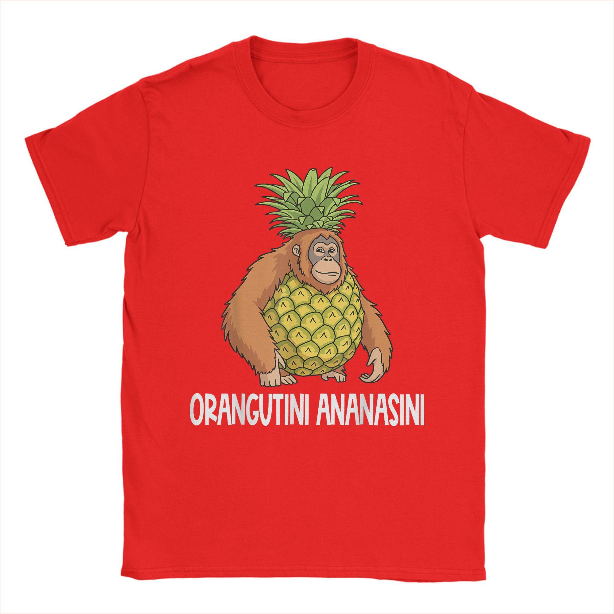 Итальянские персонажи Brainrot Orangutini Ananasini Футболка для мужчин Летняя уличная одежда Футболки Популярные футболки Одежда оверсайз S