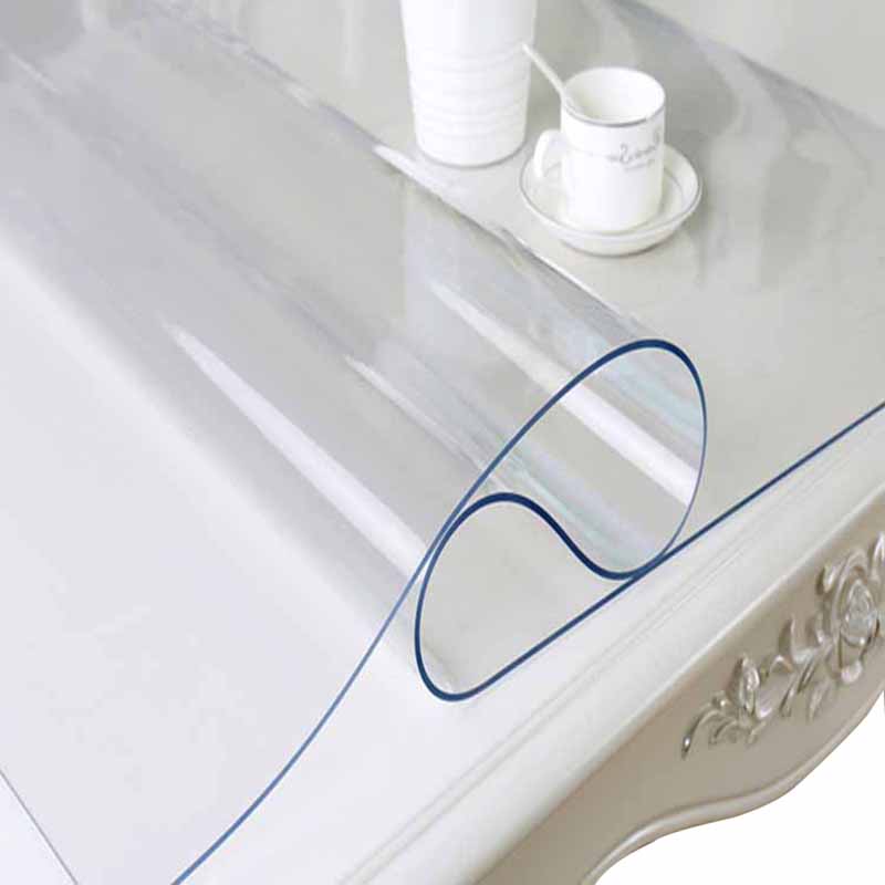 1.0mm Transparent PVC Tablecloth Waterproof Oil Proof Soft Glass Table Cover for Living Room Kitchen