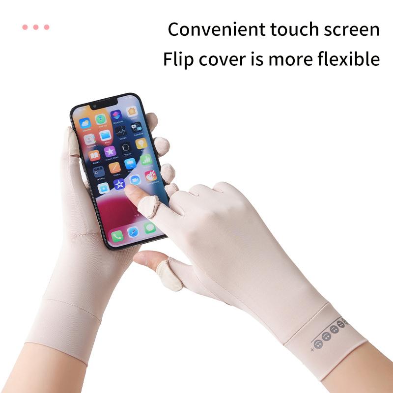 Mănuși Subțiri de Vară cu Degete Complete din Mătase de Gheață Protecție Solară Mănuși Touchscreen Anti-UV Respirabile Anti-Alunecare Mănuși pentru Ciclism Condus