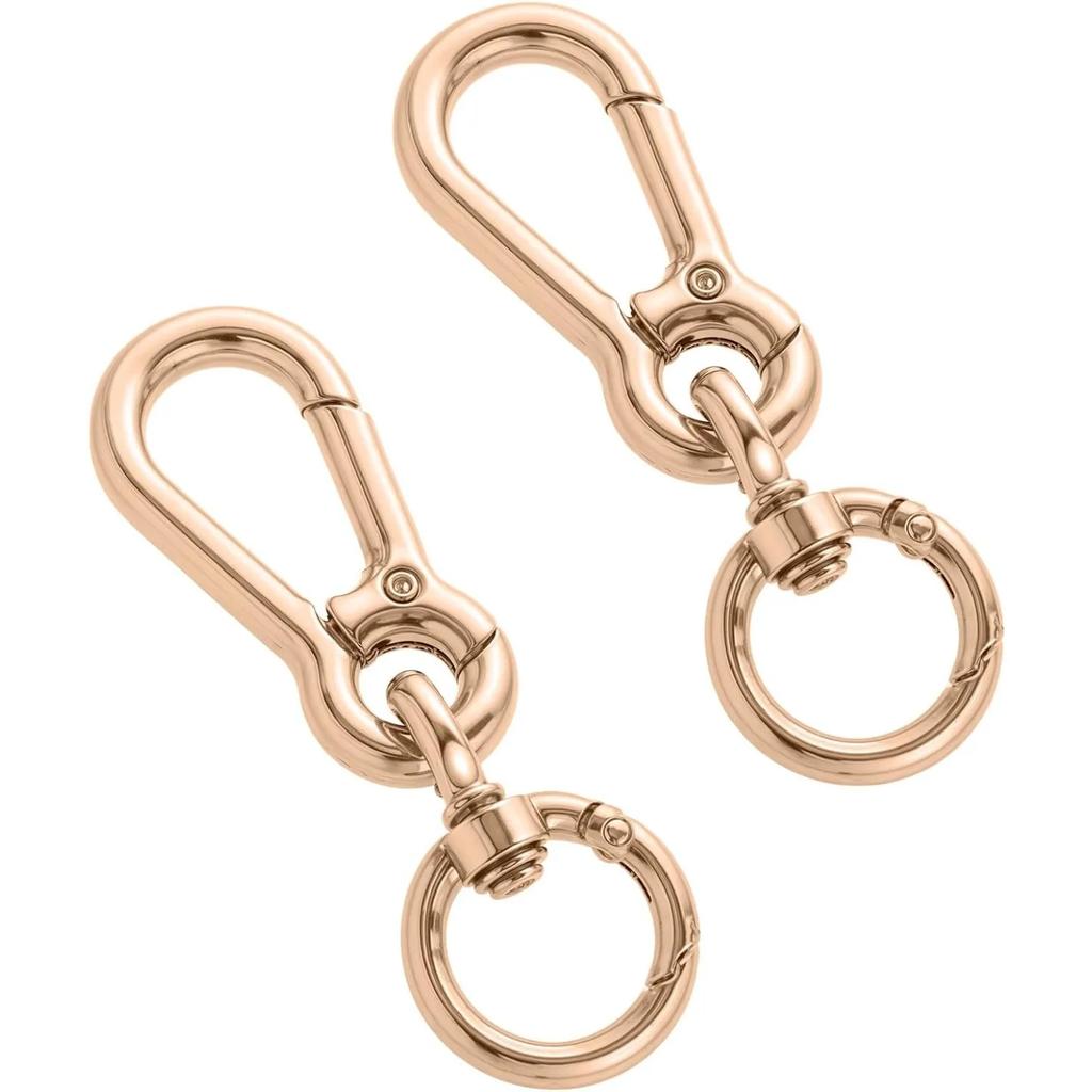 2 Pcs Swivel Trigger Snap Hook Lobster Claw Clasp Spring Loaded Clip, Double Opening Key Chain Clip for Bags Car Keys Keychain