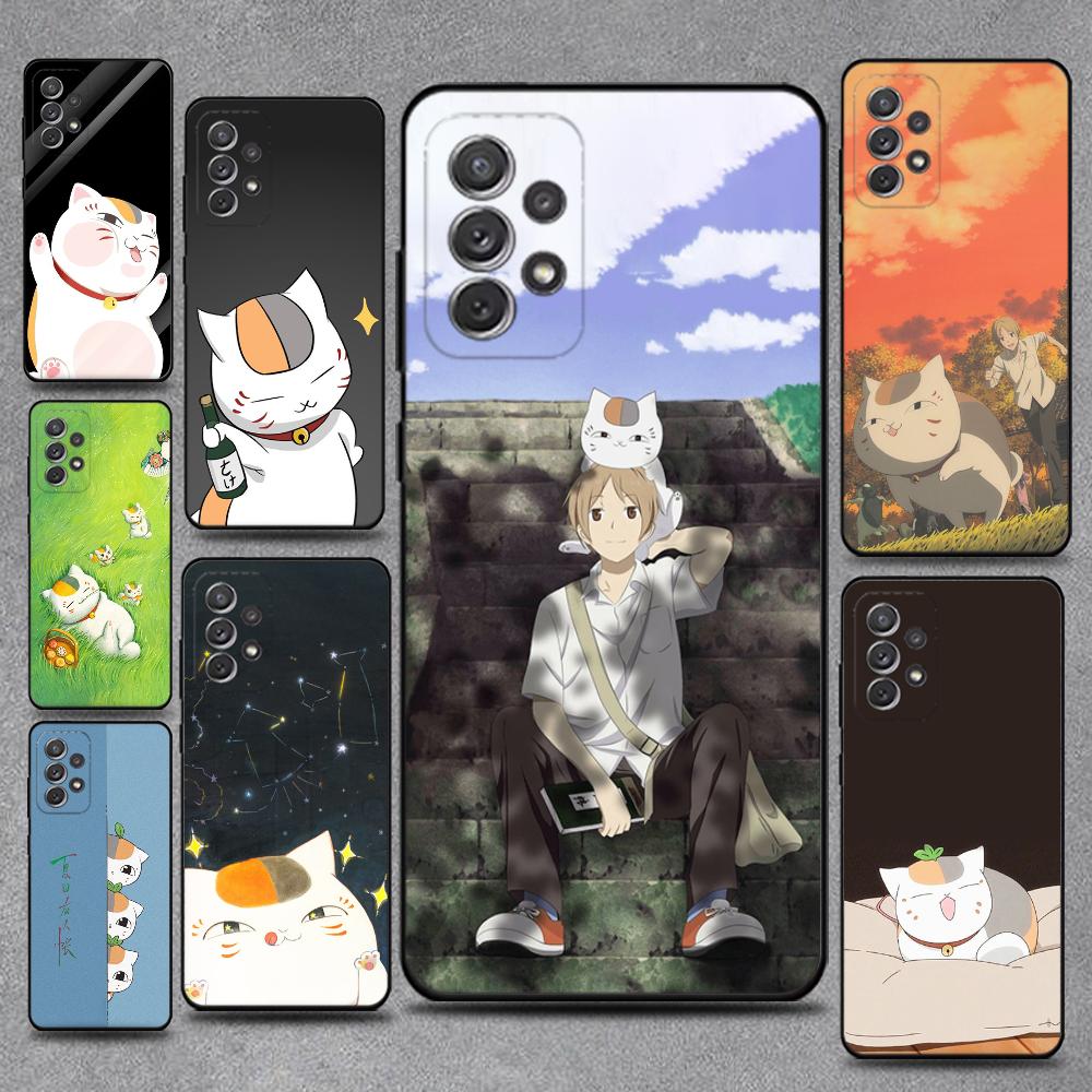 Sensei Natsume yuujinchou Nyanko Phone Case For Samsung S25,S24,S21,S22,S23,S30,Ultra,S20,Plus,Fe,Lite,Note,10,9,5G Black Cover
