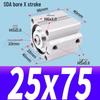 SDA Mini Pneumatic Cylinder, High Thrust, Thin Type, Bore Sizes 20/25/32/40/50