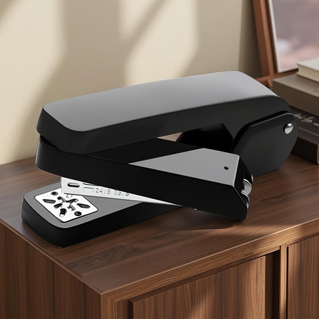Rotating Stapler, Mechanical Desktop Stapler, Foldable Design, ABS Plastic, Flat Crown Shape, Labor-saving and Multifunctional