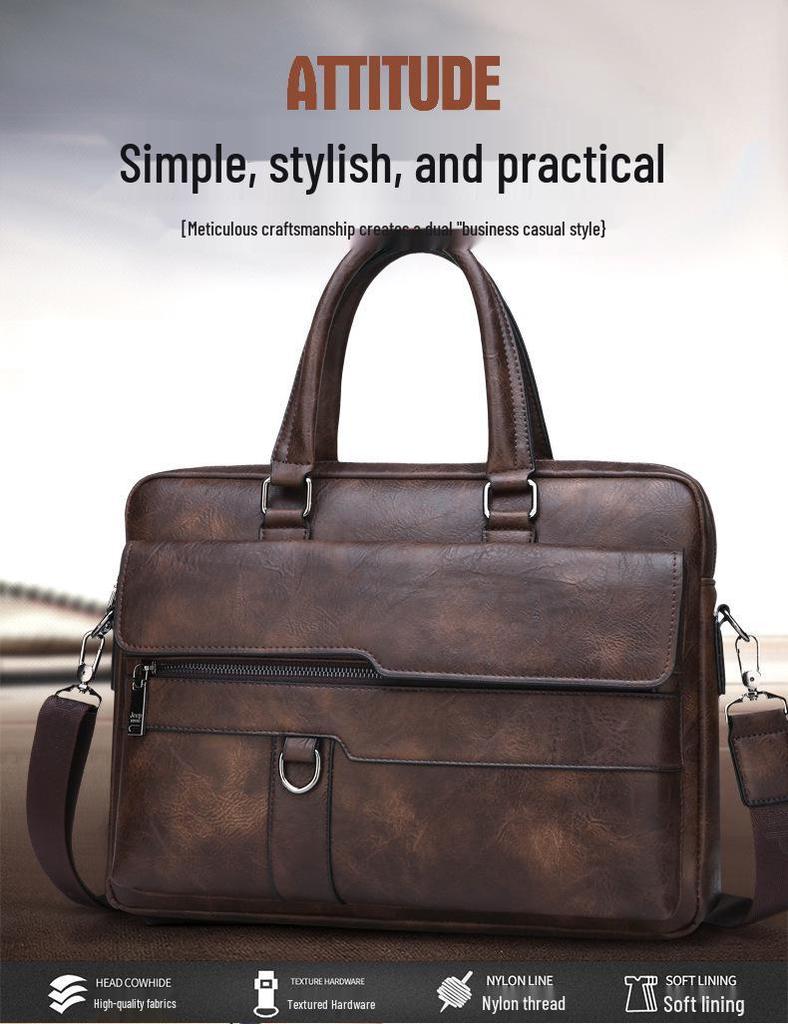 Pánská business casual kabelka aktovka - crossbody taška přes rameno pro kancelář a cestování