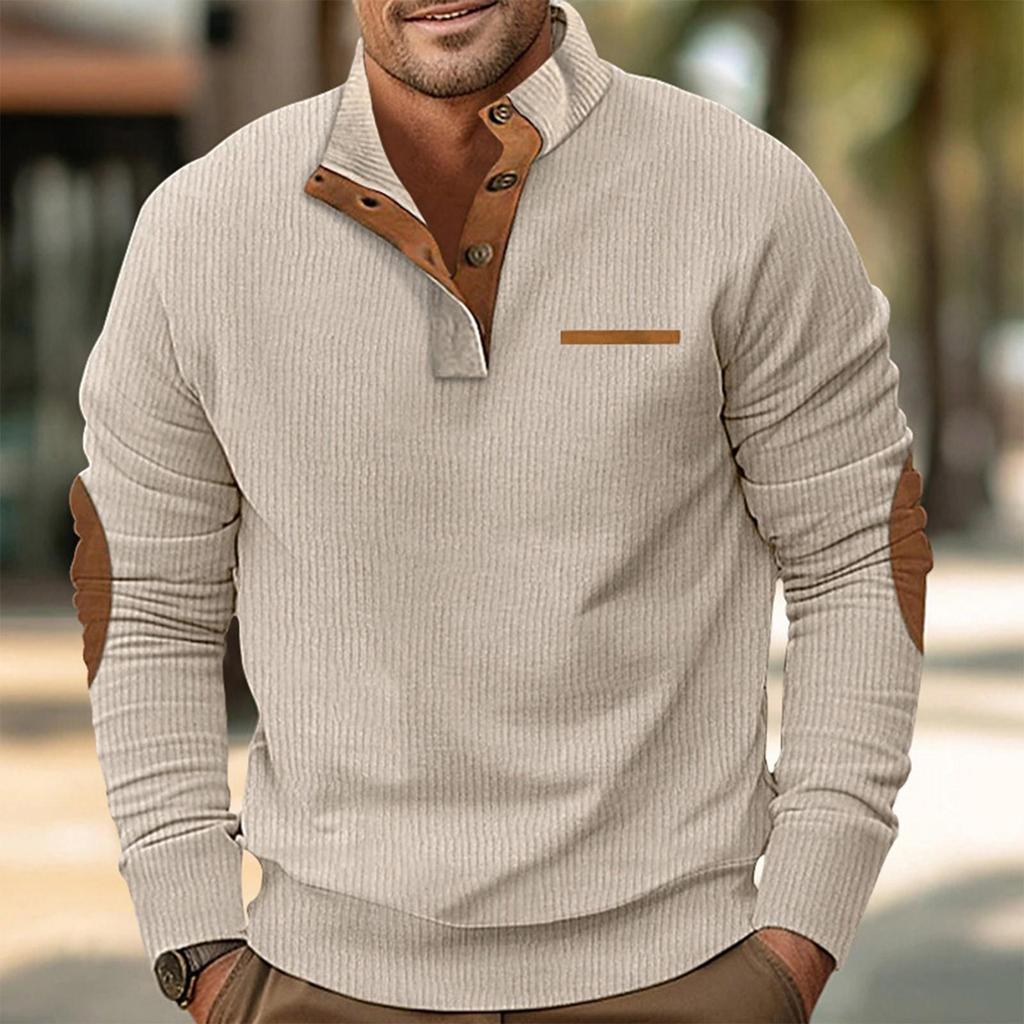 Frühlings- und Herren-Sweatshirt mit Stehkragen ist ein lässiges Outdoor-Pullover-Oberteil