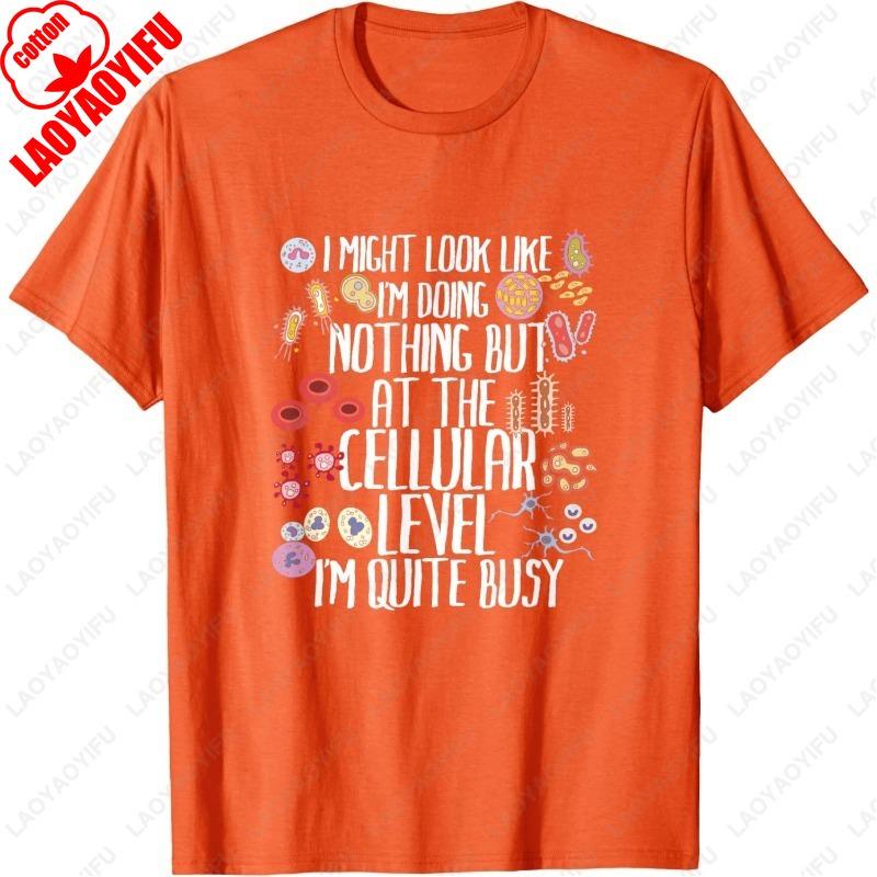 Unisexe Femme Drôle Haute Qualité Coton Vêtements Biologie Microbiologie Enseignant Cellulaire Botanique Molécule T-shirt Lettres Tendance Hauts Cool