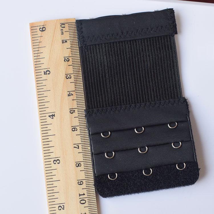 Elastyczny przedłużacz biustonosza ze stali nierdzewnej, trzyrzędowy, z trzema haftkami