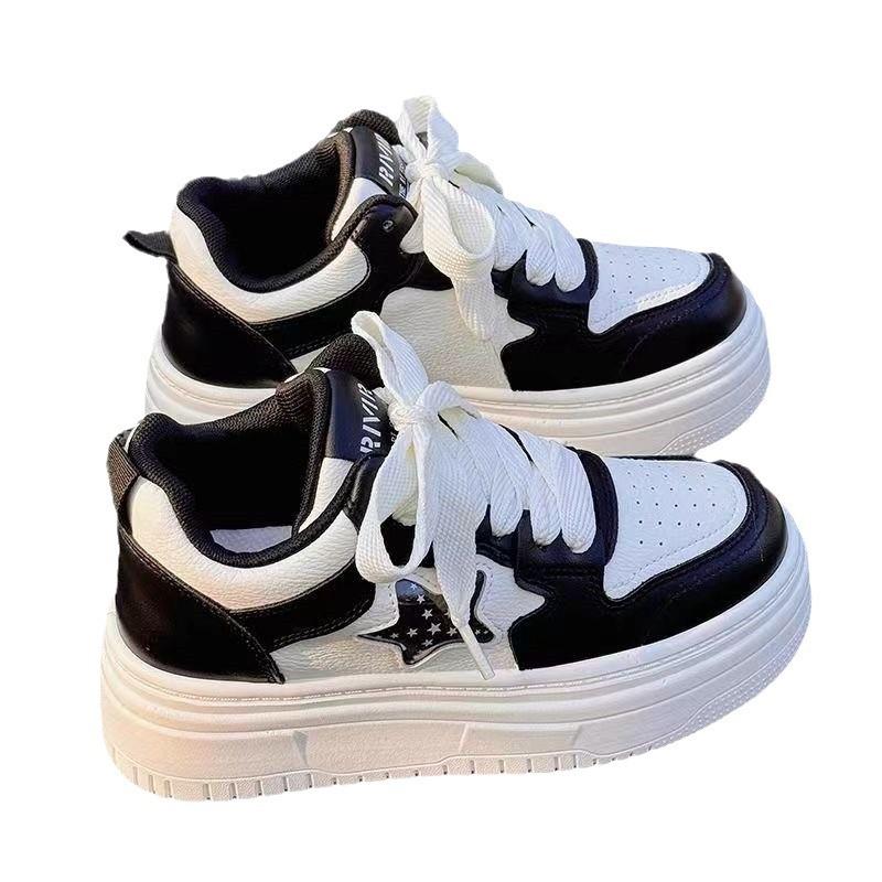 22 Years Old Dad Shoes New Thick-soled Heightening Board Shoes Muffin Sole Small Panda Soft Sole