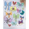 European Size Girls Round Neck Short Sleeved T Shirt with Colorful Butterfly Pattern