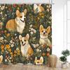 Cute Cats Shower Curtain Vintage Watercolour Floral Plant Animals Pet Kids Bath Curtains Fabric Home Bathroom Decor With Hooks