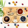 6-piece set of wooden coasters - heat-resistant and non slip pads suitable for home/kitchen decora perfect for holiday parties