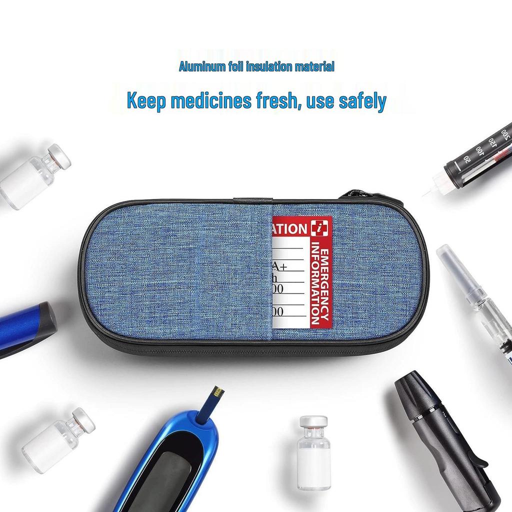 Portable Insulin Cooler Bag with Reusable Ice Pack, 2-8°C Temperature Control