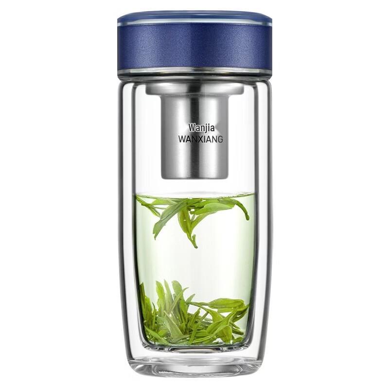 WANXIANG Portable Double-Wall Glass Tea Infuser Bottle