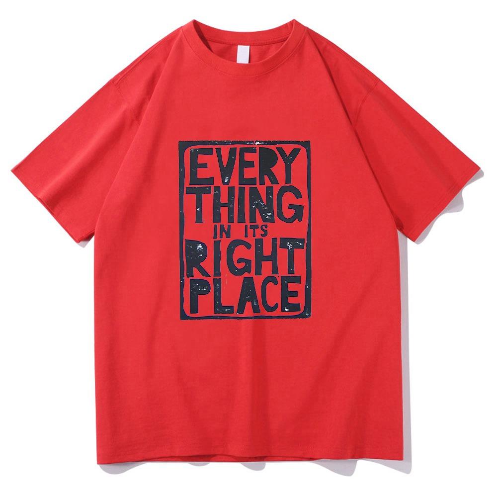 

Radiohead Everything in Its Right Place Graphic T Shirts Radiohead Rock Band Cotton T-shirts Women Classic Tees Unisex Tops 3XL