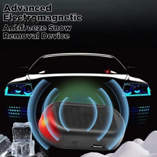 Winter Driving Safety Gadget Portable Solar Car Windshield De-Icer with USB Output, Electromagnetic Molecular Anti-Freeze Vehicle Antifreeze