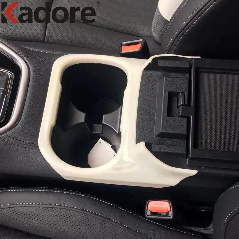 For Subaru Outback Carbon Fiber Car Front Console Water Cup Holder Frame Cover Trim Interior Accessories