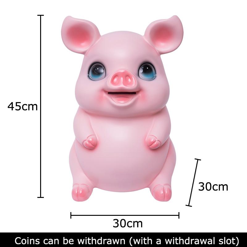 Cute Cartoon Pig Child Savings Jar Creative Piggy Bank Desk Decoration Ornaments Animal Resin Sculpture Room Aesthetic Decor