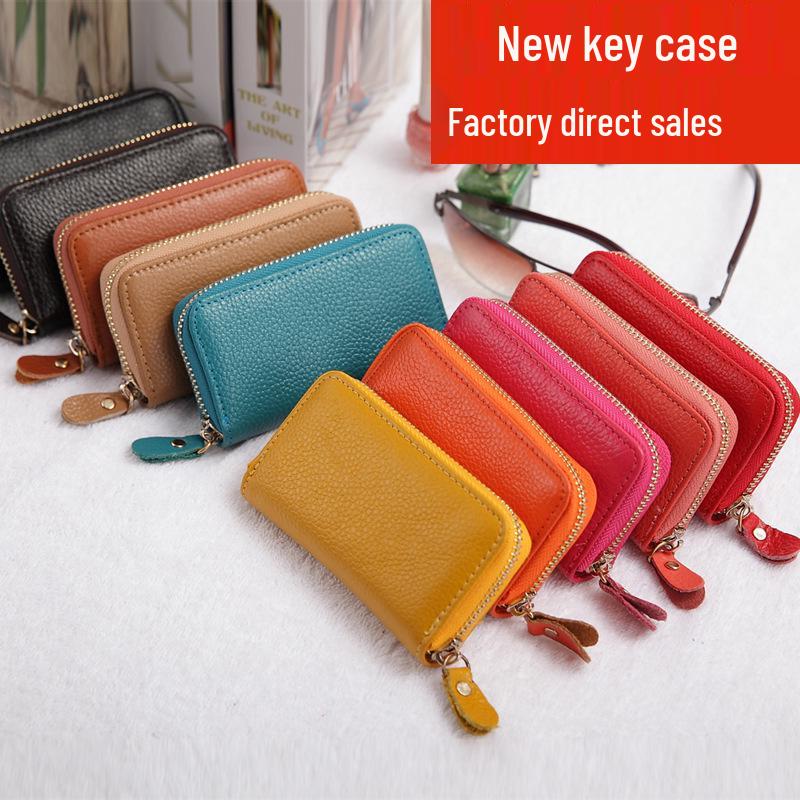 Multifunctional Genuine Leather Men's Card and Key Holder with Women's Coin Purse - Ideal Real Estate Gift