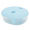 2 In 1 No Mess Snack Container Leak Proof Food Storage Snack Box with Finger Lid Keep Hands Clean Blue