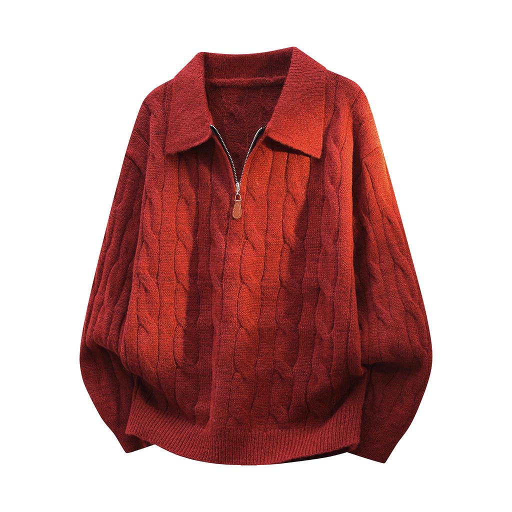 Sweater Pullover Half-Zip Wool Knit Sweater Fashionable And Versatile Top